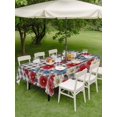 thumbnail image 4 of Outdoor Tablecloth with Umbrella Hole for Patio/Picnic/Party/Camping, Red Blue Floral Waterproof Table Cloth Rectangle Table Cover Washable, Independence Day Flowers Black Buffalo Plaid (60"x 84"), 4 of 8