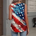 thumbnail image 6 of 250th Anniversary Tank Tops for Women 2026 - Patriotic Distressed USA Flag Button Neck Sleeveless Tees - 1776-2026 Star Spangled Graphic Tops Sky Blue M, 6 of 6