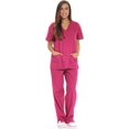 thumbnail image 1 of Hweilai Ensembles de Gommage pour Femmes avec Six Poches (Col en V et Pantalons Cargo), 1 of 3
