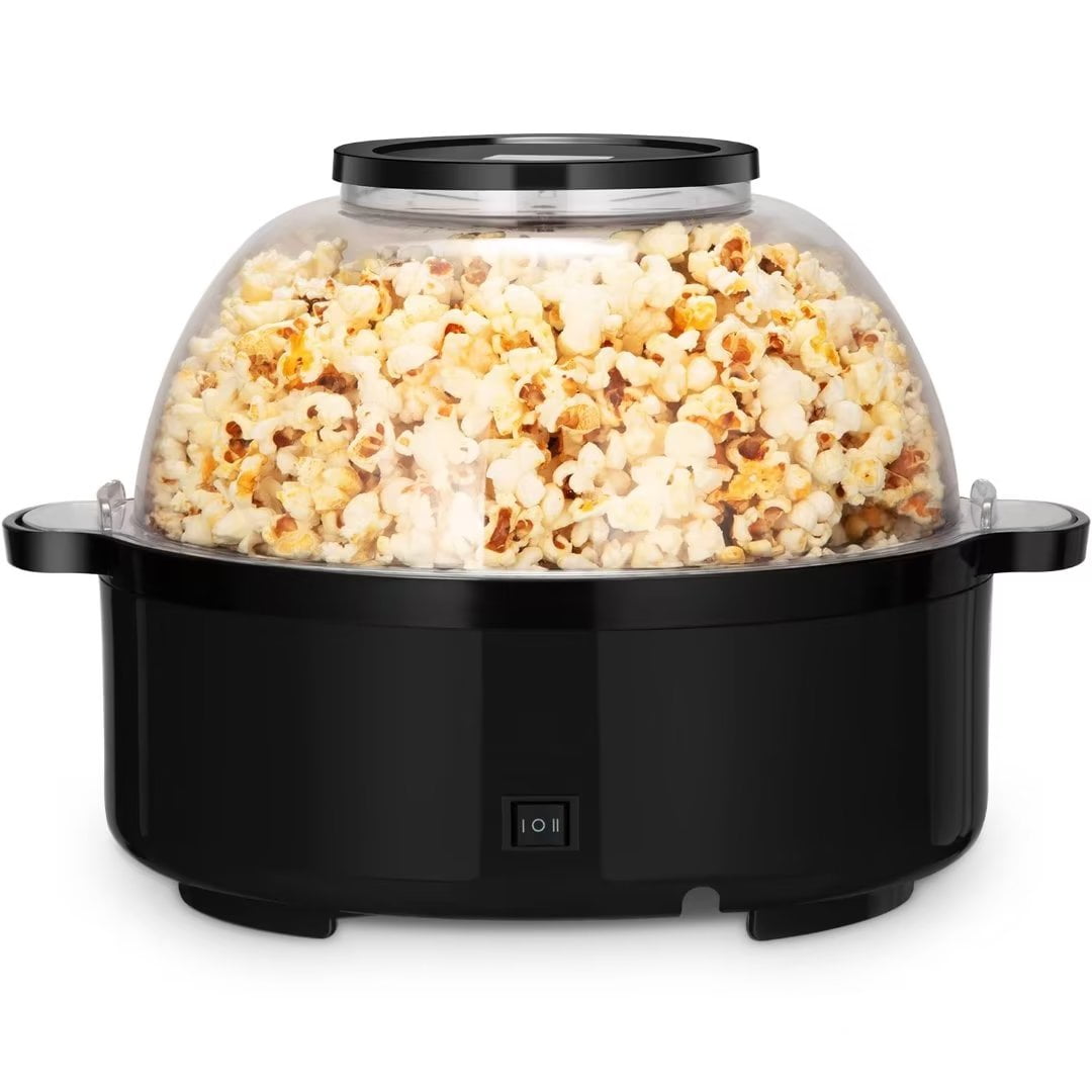 Stir Crazy Popcorn Maker, Hot Oil Electric Popcorn Machine with Large