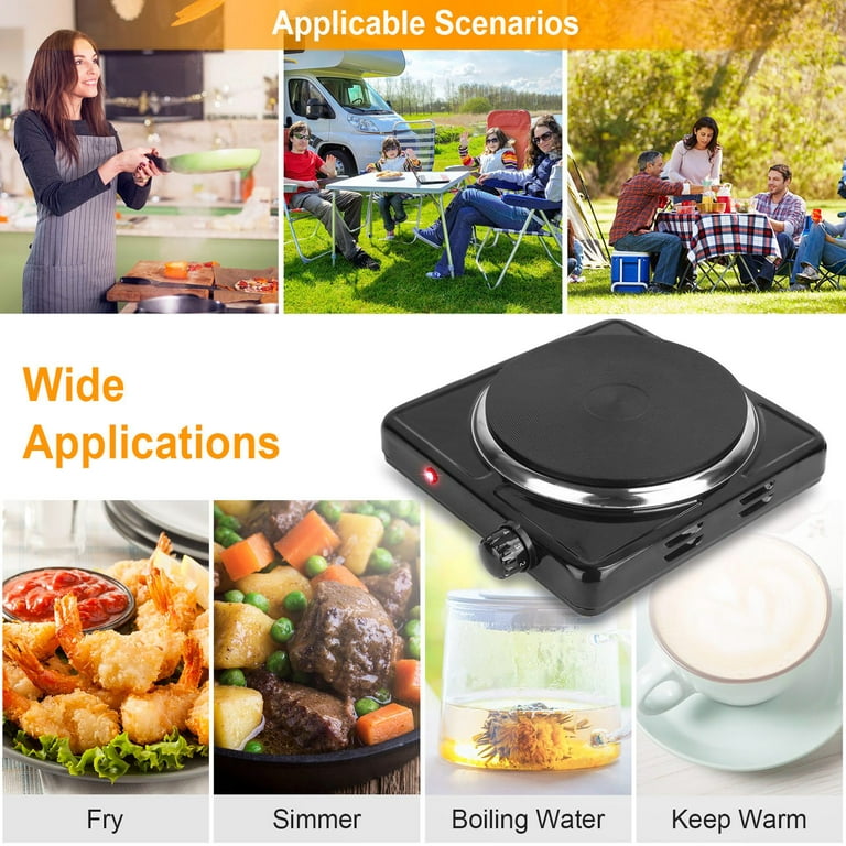 1500W Electric Single Burner, iMounTEK Portable Heating Hot Plate Stove  Countertop RV Hotplate with Non Slip Rubber Feet 5 Temperature Adjustments