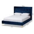 thumbnail image 6 of Bowery Hill Tufted Velvet Fabric Platform King Bed in Navy Blue, 6 of 9