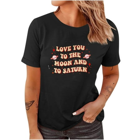 

YFPWM T Shirt for Women 2022 Knee Length Crochet Tops Cosplay Tops Beach Blouse Underscrub T-shirts Business Tops Fashion Tunic Print Round Neck Short Sleeve T Shirt