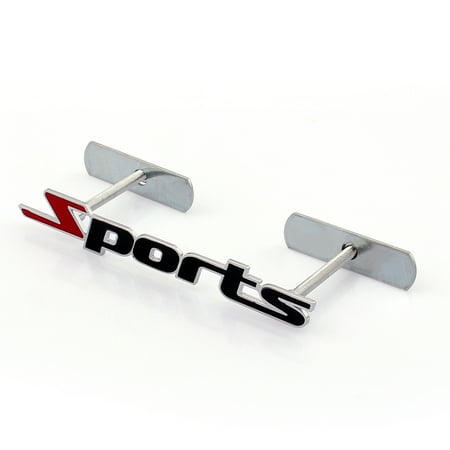 Areyourshop 3D Metal Front Grille Grill Badge Emblem Decals Hood Car Turbo Silver