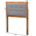 thumbnail image 5 of Baxton Studio Sarine Mid-Century Wood Tufted Upholstered Headboard, Twin, Dark Grey/Walnut, 5 of 6