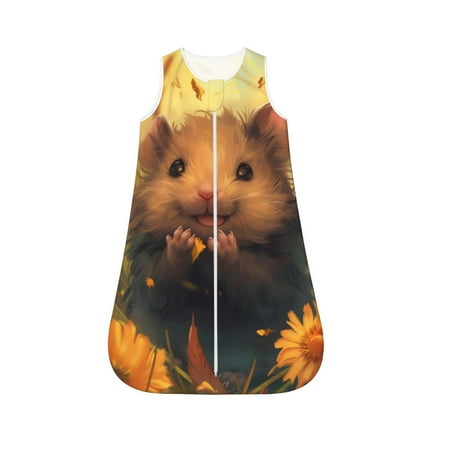 

Fotbe Cute Sunflower Guinea Pig Pattern Sleep Sack - Baby Wearable Blanket with Zipper Extra Soft Cotton Sleeveless Sleeping Bag for Infants-Small