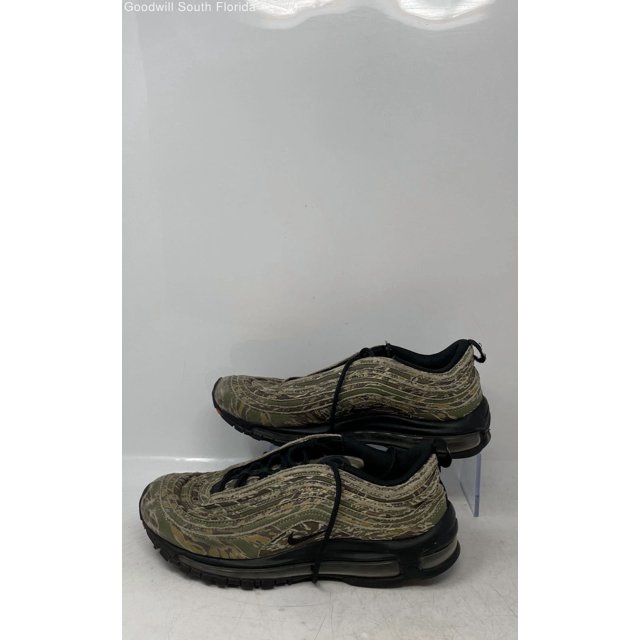 Ni - ke Ni - ke Mens Air Max 97 AJ2614-205 Green And Black Lace-Up Sneaker Shoes Size 8