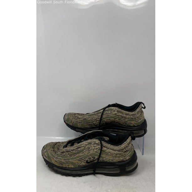 Ni - ke Ni - ke Mens Air Max 97 AJ2614-205 Green And Black Lace-Up Sneaker Shoes Size 8