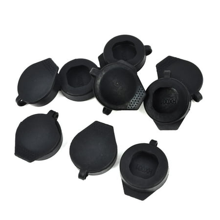 Unique Bargains 10 PCS Black Rubber Cam Lock Dust Grime Resistant Cover Guard Black