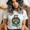 thumbnail image 2 of Joy Around Us Graphic Tee | Holiday Wreath Shirt | Unisex Casual T-Shirt, Ash, Size 3XL, 2 of 6