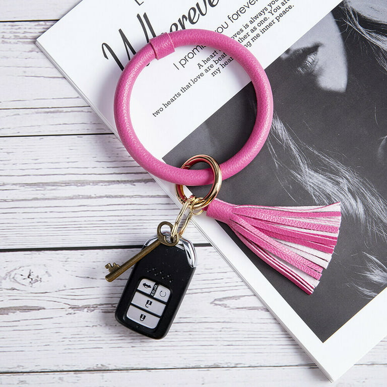 Luxury Keychain Key Ring Leather Wristlet Keychains for Women Girls Men