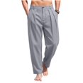 thumbnail image 2 of Lmueinov Mens Cotton Linen Pants Casual Business Pants with Pockets Lightweight Wide Leg Dress Trousers for Men 2026 Vacation Summer Fall Outfits, 2 of 5