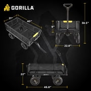 Gorilla Carts Towable Steel Utility Cart - 900 lb Capacity - Black