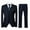 Dark Blue, variant on Mens Slim Fit 3 Piece Suit Classic Business Wedding Outfit Sets, Polyester