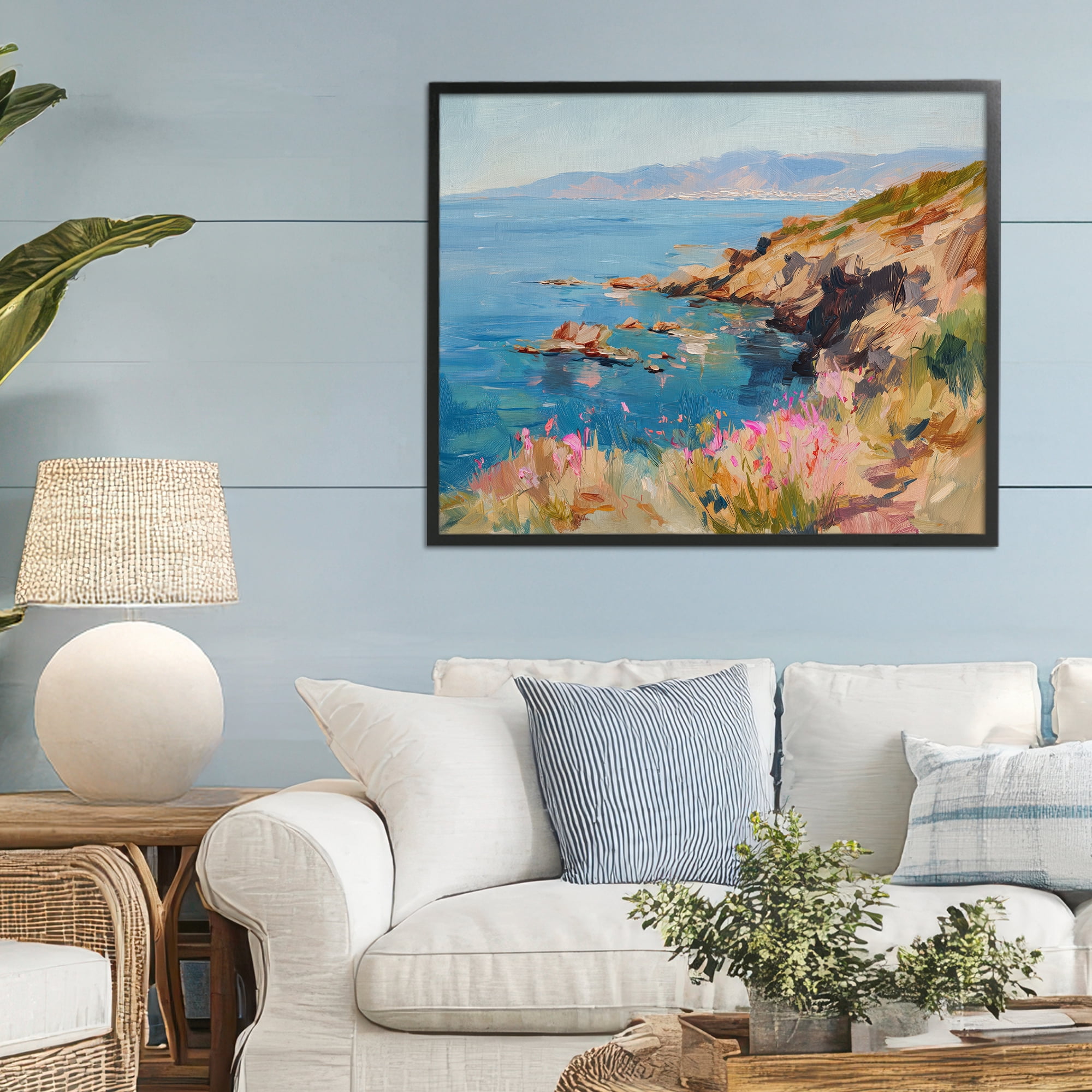 Stupell Industries Where Mountains Meet Sea Black Framed Giclee Art, design by Svetlana Aleynikova