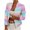Purple, variant on Fesfesfes Women Business Attire Printed Long Sleeve Slimming Cardigan Zip Up Suit Coat Top Jacket Plus Size $10