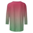 thumbnail image 4 of Women's 3/4 Sleeve Tops Dressy Plus Size Womens Tops Dressy Plain White T Shirts for Women Color Block 3/4 Sleeve Tops for Women Womens Fall Fashion 2024 Tops Plus Women Tshirts, 4 of 5
