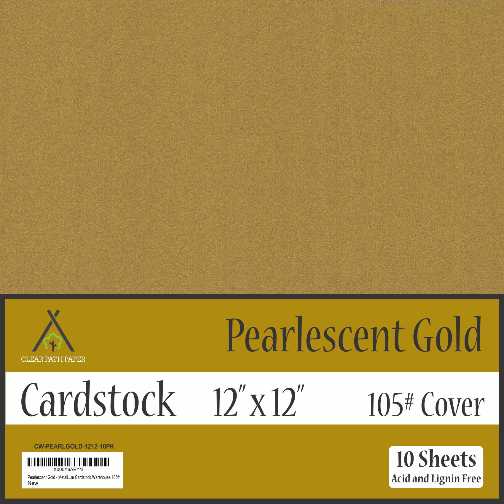 Pearl Shimmer Metallic Gold Cardstock 12 x 12 inch 105Lb Cover