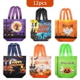 thumbnail image 3 of 12 Pcs Halloween Trick or Treat Bags, Halloween Tote Bags with Handles, Gift Bags, Multifunctional Non-Woven Halloween Bags for Gifts Wrapping, Halloween Party Supplies, 9.4"×8"×4", 3 of 7
