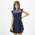thumbnail image 3 of Mgmyaa Girls Dress Summer Lace Ruffle Sleeve Mesh A Line Casual Party Dresses with Pockets 4-14 Years, 3 of 5