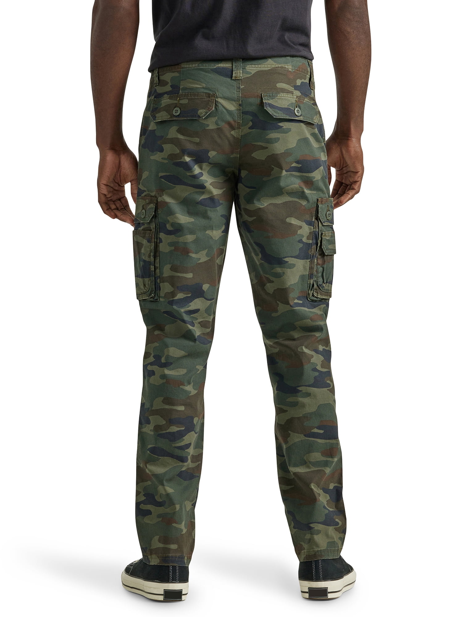 Lee Men's Wyoming Relaxed Fit Cargo Pant, Green Camo, 32W X 34L