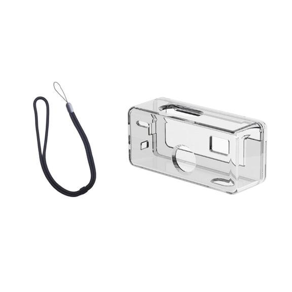 Portable Camera Shell Cover for 1987 Camera, Clear PC Outer Case with Wrist Strap for Travel Carry, Small Device Storage