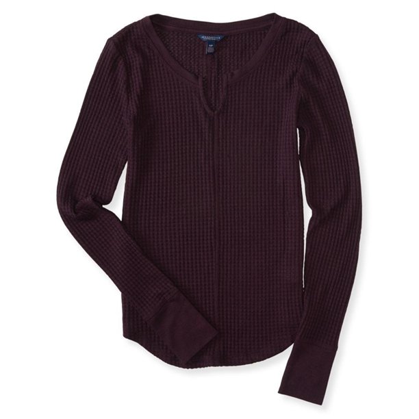 Suéter de punto tipo gofre Aeropostale para mujer morado extra pequeño
