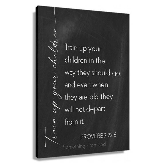Bible Verse Wall Art Proverbs 22 6 Wall Art For Bedroom Painting Prints Giclee Modern Canvas For Office Framed 16×24 in