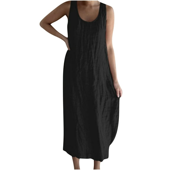 Maxi Dresses For Women 2025 Sevevn Womens Summer Casual Round Neck Beach Sleeveless Dress Vacation Dresses For Women 2025