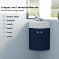 thumbnail image 2 of Bathroom Storage Cabinet Corner Bathroom Vanity Sink Combo for Small Space Wall Mounted Cabinet Set, Ceramic Sink(BVC05316NB),Bathroom Wall Storage, 2 of 26