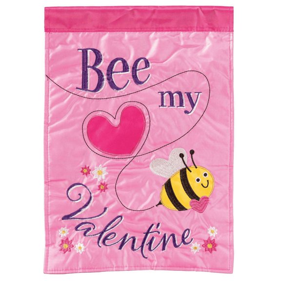 Magnolia Gardens M011513 13 x 18 in. Bee My Valentine Polyester Printed Garden Flag