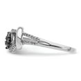 thumbnail image 3 of White Sterling Silver Ring Band Themed Diamond Round Black, 3 of 6