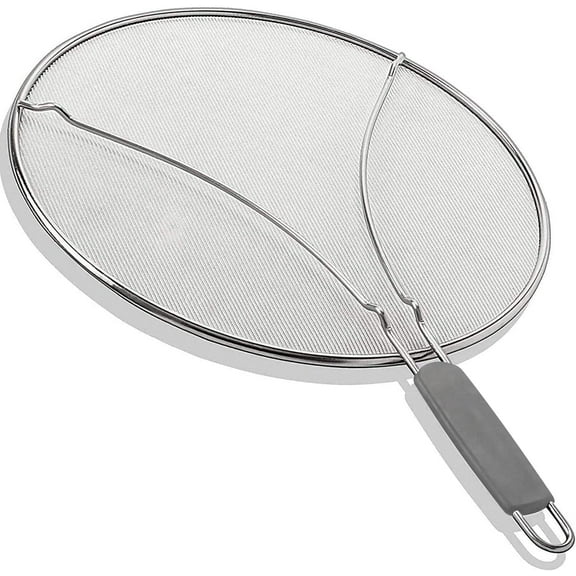 KAFOOR Grey 13 inch Splatter Screen for Cooking with Thermo Plastic Rubber Handle