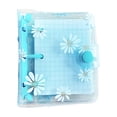 thumbnail image 2 of Mini A8 Loose-Leaf Notebook, Floral Daisy Pattern Refillable Travel Journal, Portable Small 3-Ring Binder Pocket Notepad A#006 Blue, 2 of 4