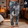 thumbnail image 2 of Domzest Mens Halloween Pajama Pants Halloween Graphic Wide Leg Pajama Bottoms Drawstring Elastic Waisted Funny Pj Bottoms Army Green XXXL, 2 of 5