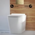 thumbnail image 2 of Concorde Back-to-Wall Toilet Bundle 0.8/1.6 GPF Dual Flush in Glossy White with Brass Flush Plate, 2 of 12