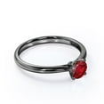 thumbnail image 3 of JeenMata Anillo de Compromiso con Rubí Sintético Gótico de Talla Redonda de 1 Quilate en Oro Negro de 18 K sobre Plata, 3 of 6