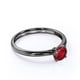 thumbnail image 3 of JeenMata Anillo de Compromiso con Rubí Sintético Gótico de Talla Redonda de 1 Quilate en Oro Negro de 18 K sobre Plata, 3 of 6