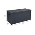 thumbnail image 3 of 113gal 430L Outdoor Garden Plastic Storage Deck Box Chest Tools Cushions Toys Lockable Seat Waterproof, Black, 3 of 10