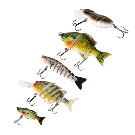 - Lixada 5PCS/Box Lifelike Jointed Sections Lures Trout Swimbait Hard Fishing Bait Fish Hook Segmented Bait