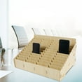 thumbnail image 1 of HLONK 48-Grid Wooden Cell Phone Holder Desktop Organizer Storage Box for Classroom Office (48-Grid), 1 of 10