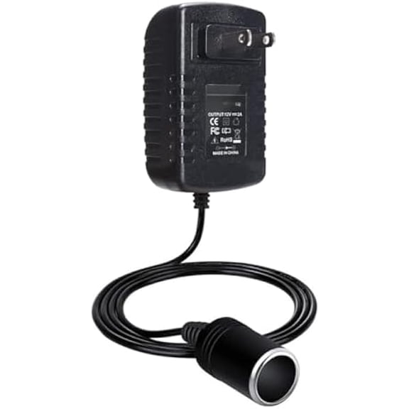 can 12V 2A AC to DC Converter with Cigarette Lighter Socket - 110V to 12V Power Adapter Wall Outlet for Dash Cam, FM Transmitter, Air Purifier, Car Vacuum, Low Power Devices Under 24W