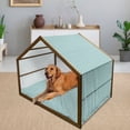 thumbnail image 2 of Teal Pet House, Colorful Water Droplets Rain Themed Image Natural World in Abstract Manner, Outdoor & Indoor Portable Dog Kennel with Pillow and Cover, 5 Sizes, Aqua Teal Lavender, by Ambesonne, 2 of 4