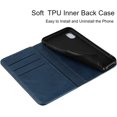 thumbnail image 5 of iPhone X Wallet Case, iPhone 10 Case, Premium PU Leather Flip Folio Case Card Slot, Stand Holder Magnetic Closure [TPU Shockproof Interior Protective Case] for Apple iPhone X/XS, Navy Blue, 5 of 7