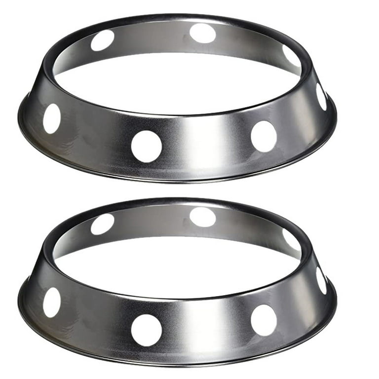 2PCS Stainless Steel Wok Ring Metallic Universal Size for Gas Stove