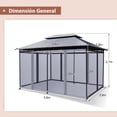 thumbnail image 3 of Glorieta para Patio Costway Toldo de Exterior Gris 3,9 x 2,9 m, 3 of 9