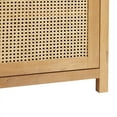 thumbnail image 6 of Walker Edison 58" Modern 2-Door TV Stand for TVs up to 65” with Rattan Panels, English Oak, 6 of 16