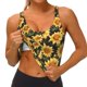thumbnail image 3 of Balery Vintage Black Plaid Sunflower Sujetadores deportivos con espalda cruzada para mujer, acolchados, sin costuras, de alto impacto, ideales para yoga, gimnasio, entrenamiento y fitness.-, 3 of 8