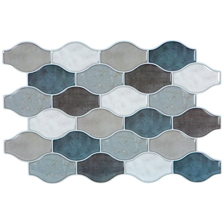 Simplify 4 Pack Hour Glass Peel And Stick Wall Tile - (Best Way To Clean Glass Tile)