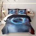 thumbnail image 2 of Feelyou Lightning Soccer Twin Quilt Set for Boys, Blue Fire Football Twin Coverlet Set, 2-Piece, 2 of 7